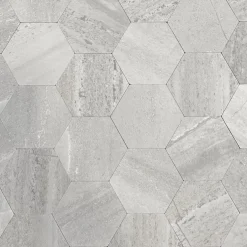 10-pk Hexagon lysegrå betong selvklebende veggfliser