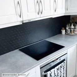 10-pk Hexagon sort matt selvklebende veggfliser