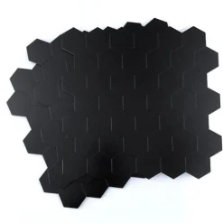10-pk Hexagon sort matt selvklebende veggfliser