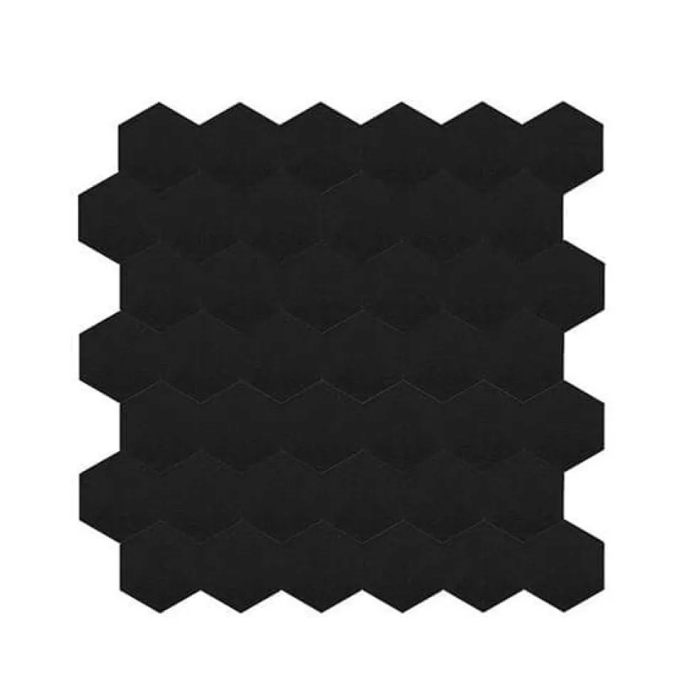 10-pk Hexagon sort matt selvklebende veggfliser