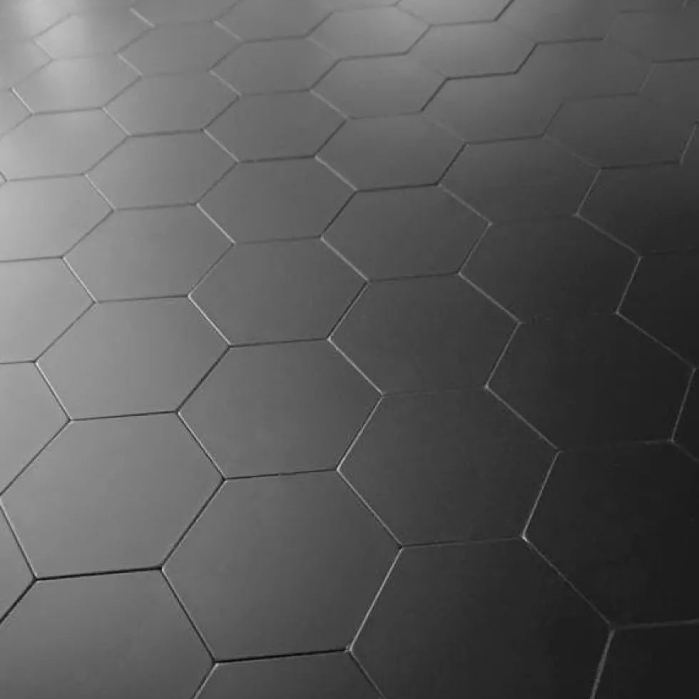 10-pk Hexagon sort matt selvklebende veggfliser