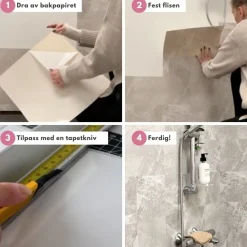8-pk Kalk beige selvklebende fliser