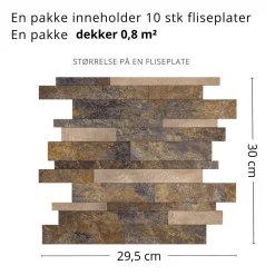 10-pk Karoline selvklebende veggfliser
