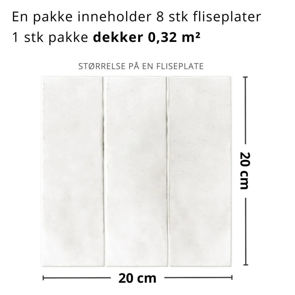 8-pk Katja lys grå selvklebende fliser