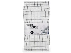 3-pk Kjøkkenhåndkle Nordic Sense hvit med blå ruter 80 x 50 cm