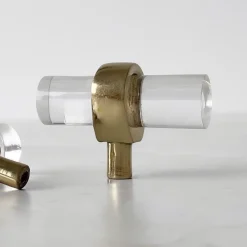 2-pk knott Cylinder, glass og gull