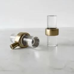 2-pk knott Cylinder, glass og gull