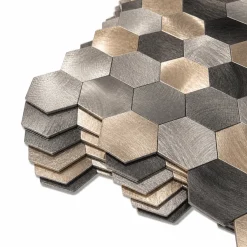10-pk Latte hexagon selvklebende veggfliser