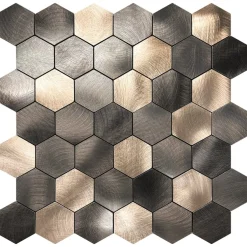10-pk Latte hexagon selvklebende veggfliser