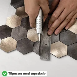 10-pk Latte hexagon selvklebende veggfliser