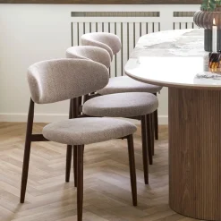 2-pk Levanto spisestol sand/valnøttfarget