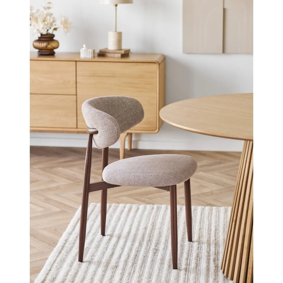 2-pk Levanto spisestol sand/valnøttfarget