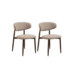 2-pk Levanto spisestol sand/valnøttfarget
