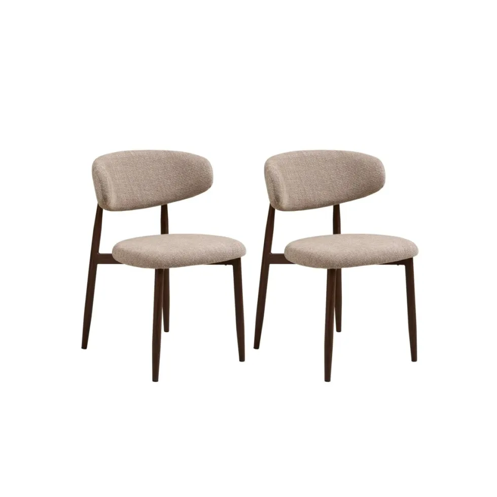 2-pk Levanto spisestol sand/valnøttfarget