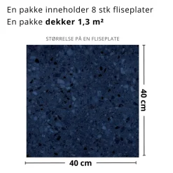8-pk Lisboa terrazzo blå selvklebende fliser