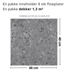 8-pk Lisboa Terrazzo grå selvklebende fliser