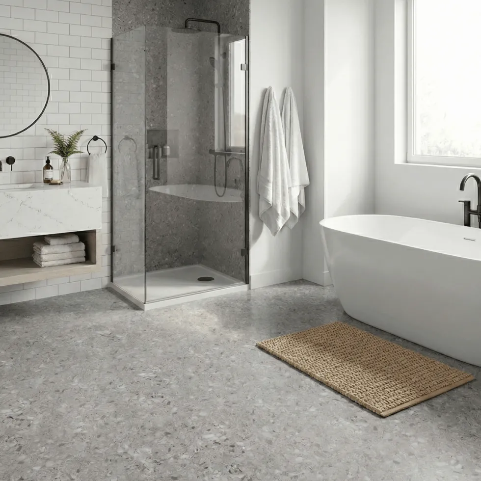 8-pk Lisboa Terrazzo grå selvklebende fliser