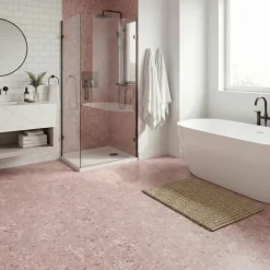 8-pk Lisboa Terrazzo rose selvklebende fliser