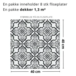 8-pk Lisbonne selvklebende fliser