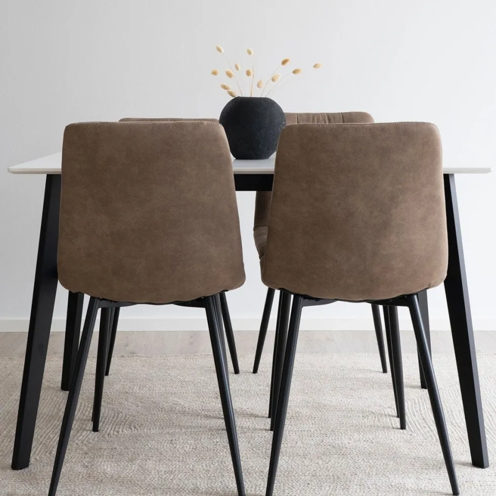 2-pk Middelfart spisestol lys brun