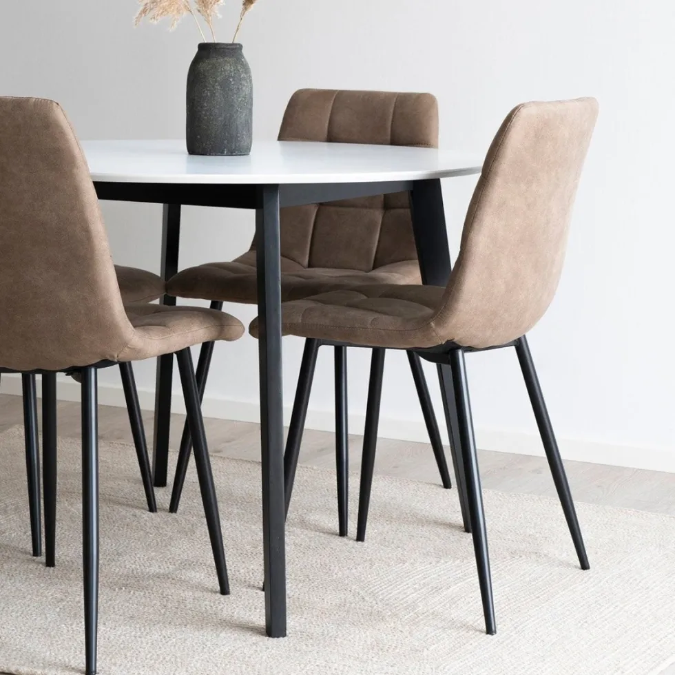 2-pk Middelfart spisestol lys brun