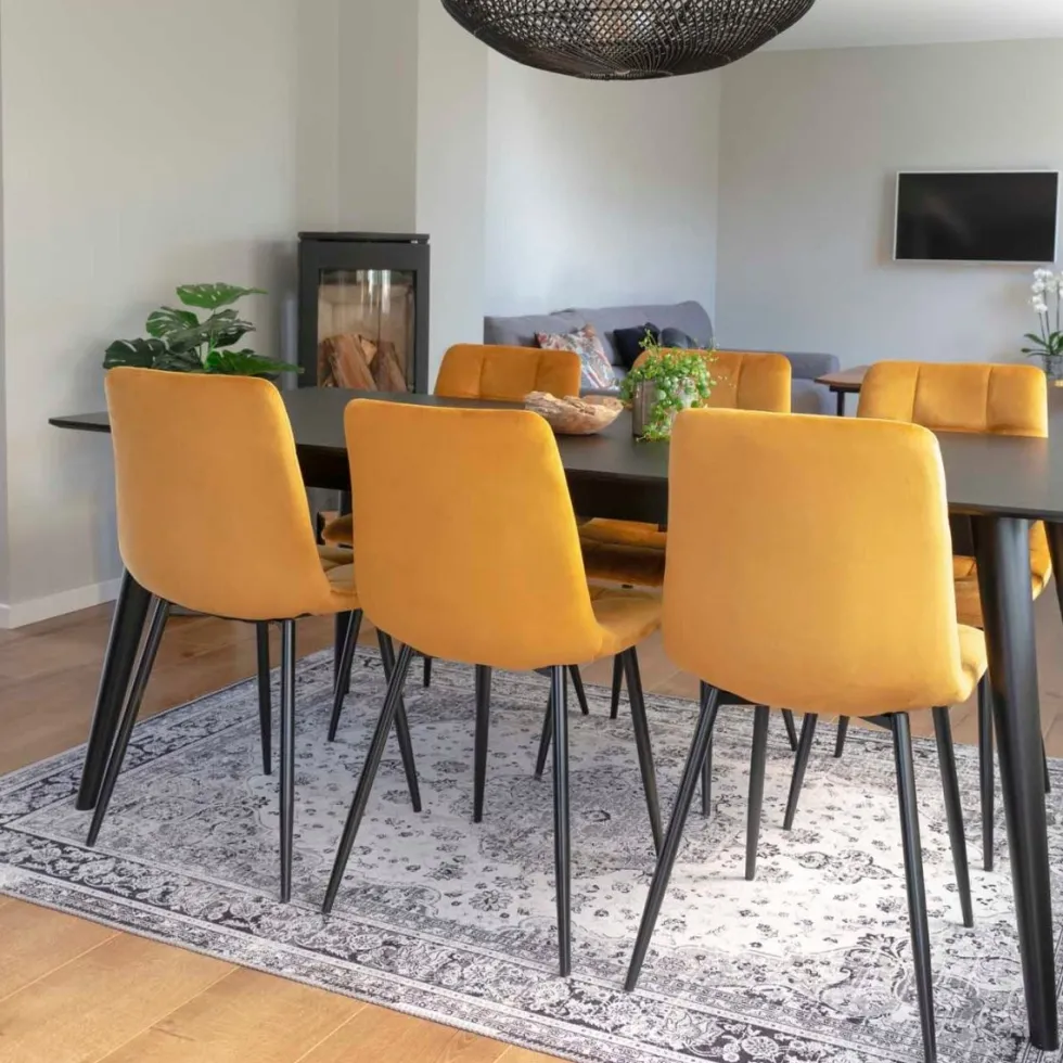 2-pk Middelfart spisestol sennepsgul