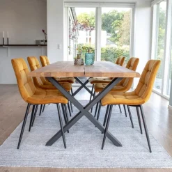 2-pk Middelfart spisestol sennepsgul