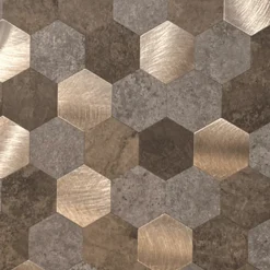 10-pk Mocca hexagon selvklebende veggfliser
