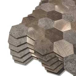 10-pk Mocca hexagon selvklebende veggfliser