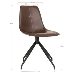 2-pk Monaco dreibar spisestol mørk brun