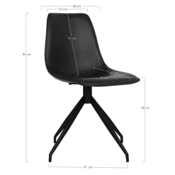 2-pk Monaco dreibar spisestol sort