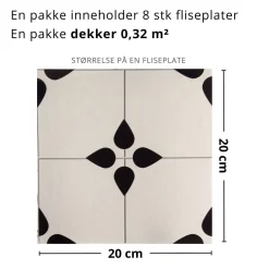 8-pk Natalie selvklebende fliser