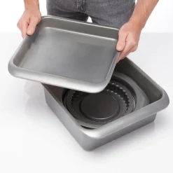 7-pk nonstick bake- og stekesett, stabelbar