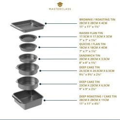 7-pk nonstick bake- og stekesett, stabelbar
