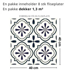 8-pk Nova varm selvklebende fliser