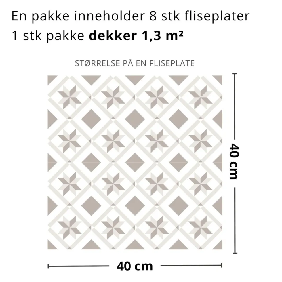 8-pk Oslo mini selvklebende fliser