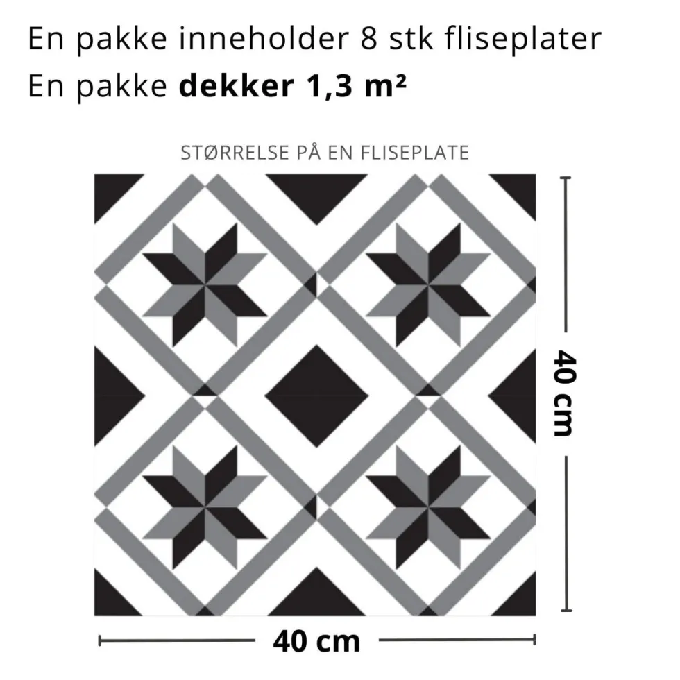8-pk Oslo selvklebende fliser