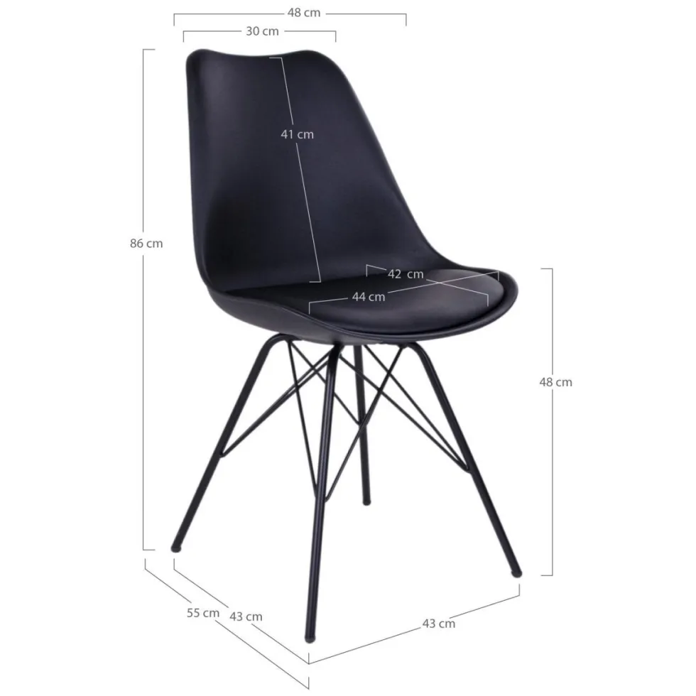 2-pk Oslo spisestol sort