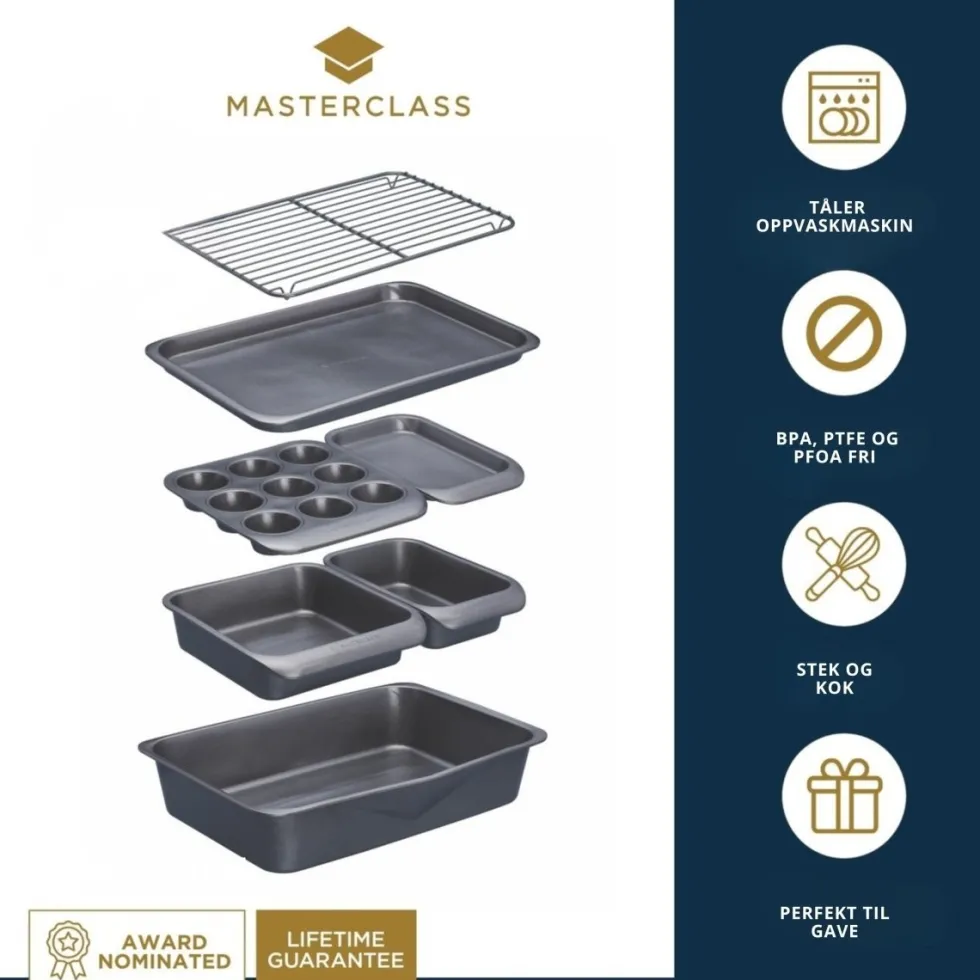 7-pk ovnsformer non-stick, stabelbar
