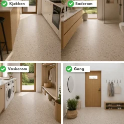 8-pk Sahara beige selvklebende fliser
