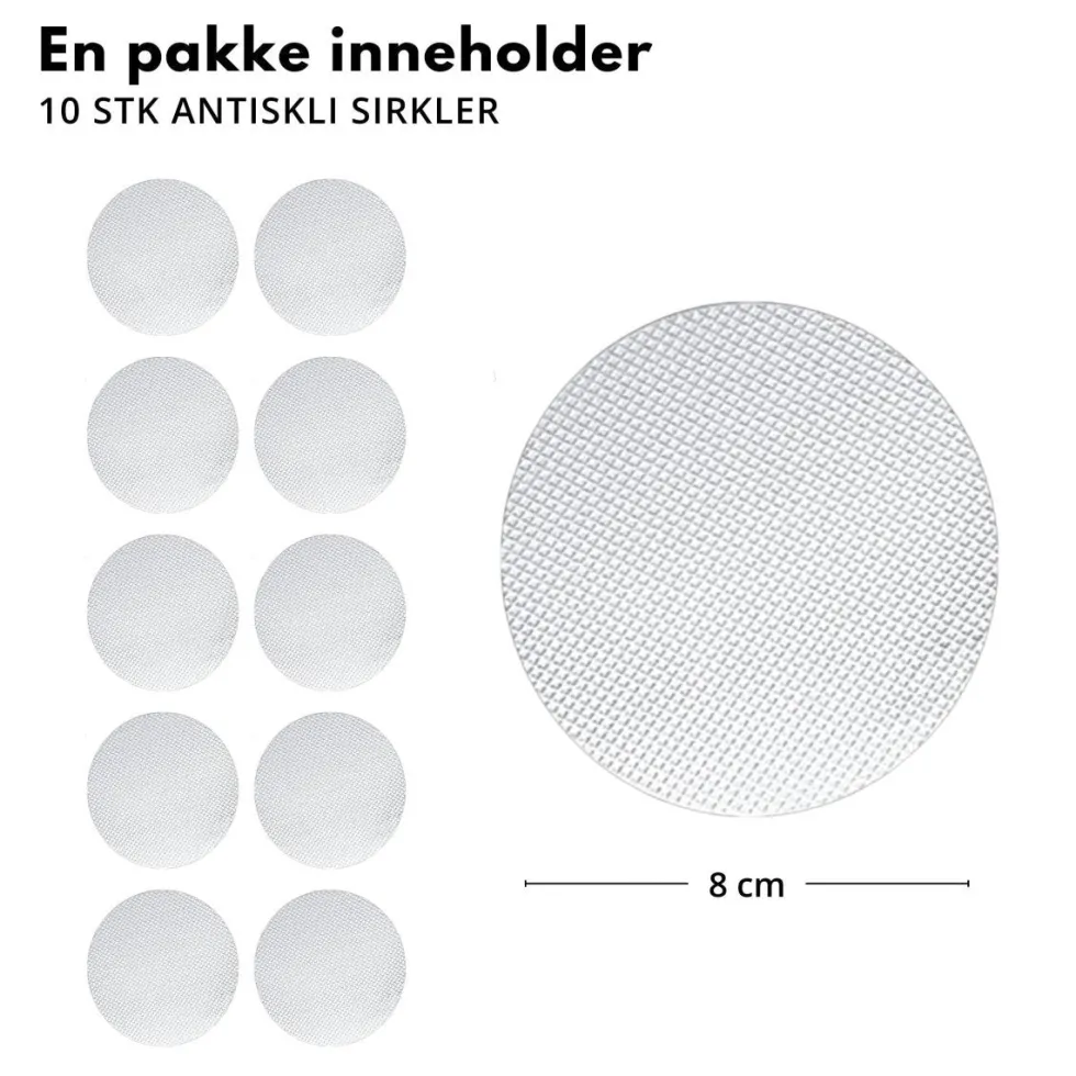 10-pk Selvklebende antiskli rund, transparent