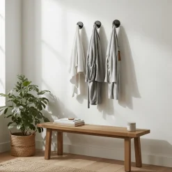 4-pk Selvklebende knagg, sort matt