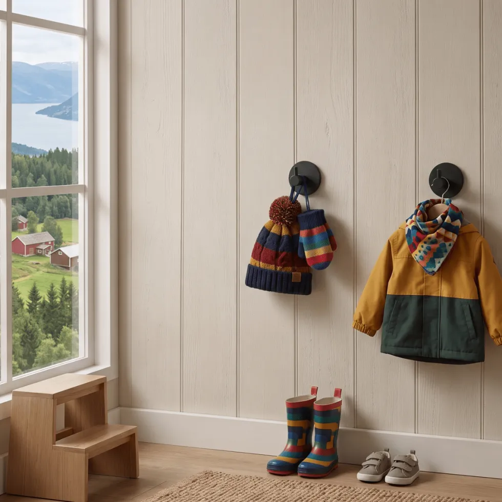 4-pk Selvklebende knagg, sort matt