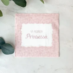 20-pk Servietter til dåp, rosa