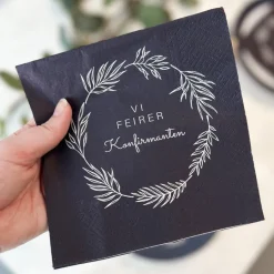 20-pk Servietter til konfirmasjon, mørk blå