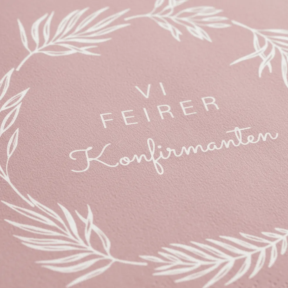 20-pk Servietter til konfirmasjon rosa