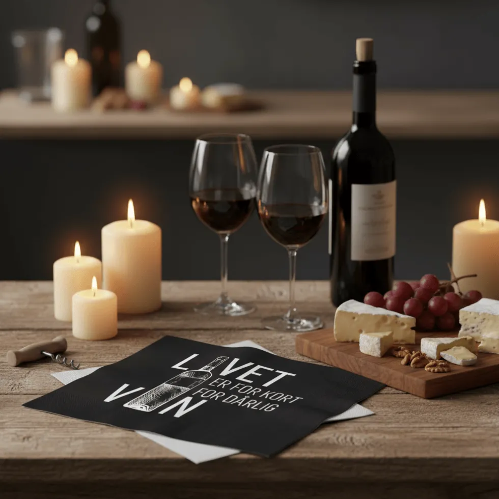 20-pk Serviett "Livet er for kort for dårlig vin"