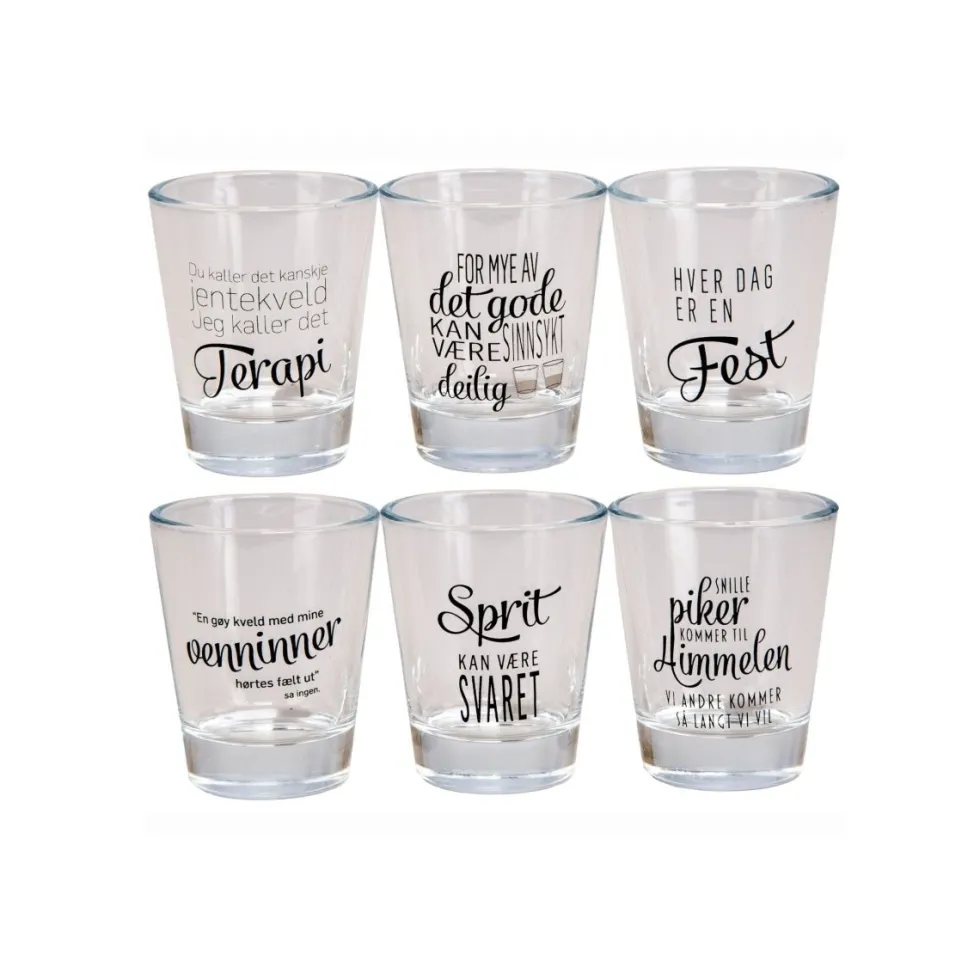 6-pk Shotglass jente tekster