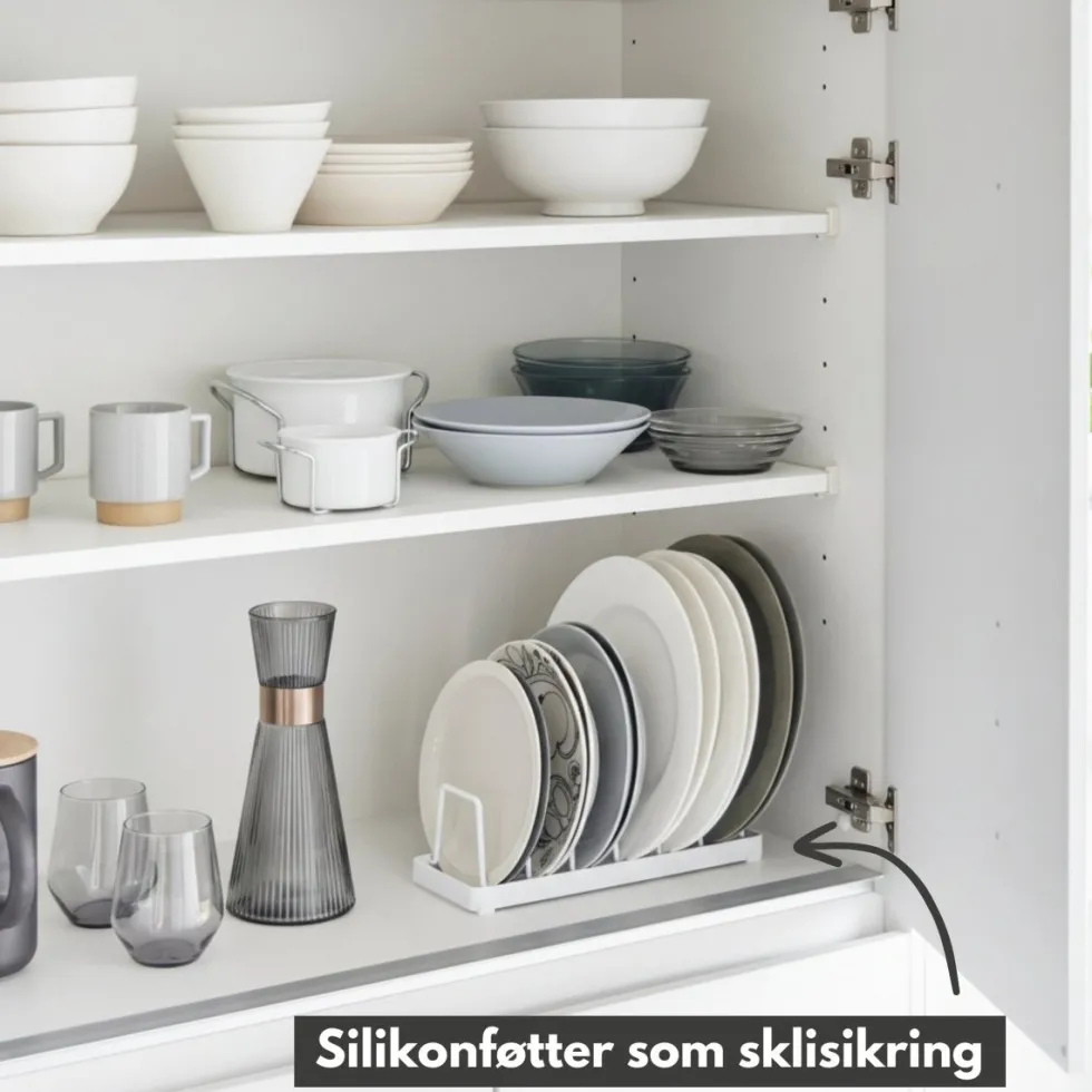 3-pk skål- og tallerkenstativ hvit