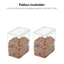 2-pk SmartStore vision oppbevaringsboks med lokk 3,5 liter